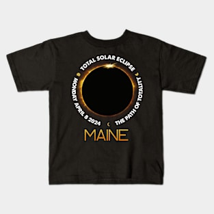 MAINE Total Solar Eclipse 2024 American Totality April 8 Kids T-Shirt